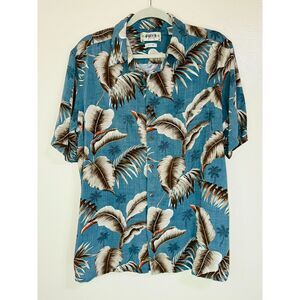 Campia Moda Men's Casual Hawaiian Aloha Camp Button Down Shirt Size L